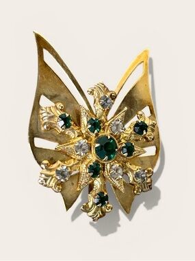 Vintage Gold Tone Butterfly Brooch